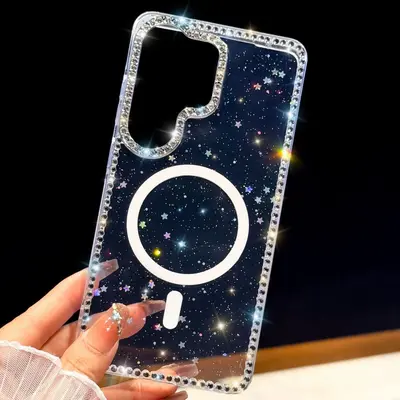 适用三星S26ultra手机壳N52高斯磁吸s25plus奢华闪钻爱心S24跨境 - 7