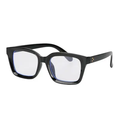 Women's Square Anti-Blue Light Glasses, Metal Stud, Transparent Frame - 12