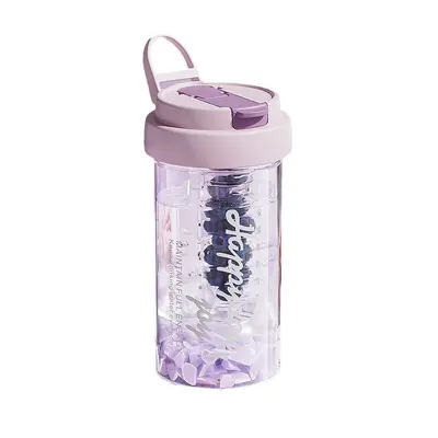 Çay demliği ve kapaklı bardak, taşınabilir plastik öğrenci pipetli bardak. - 5