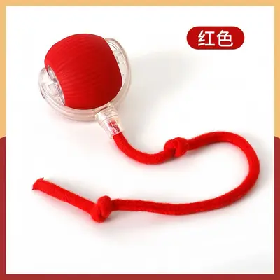 Cat Toy Pet Interactive Auto Teaser Ball Self-Entertainment Stress Relief Electric Rope Ball Feather Wand Pet Toy Kitten Toy - 7