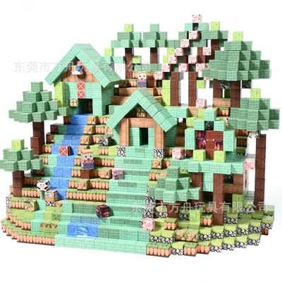 Magnetic Building Block Toy Set, Minecraft Magnetic Cube Blocks for Children