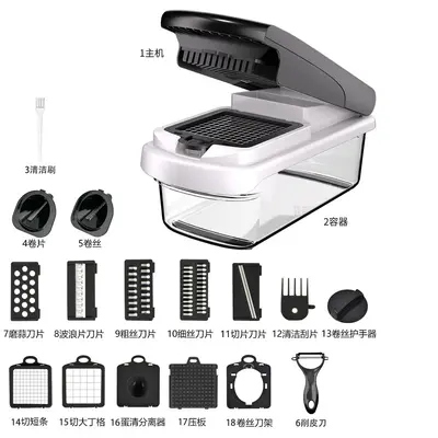 Multi-functional vegetable cutter, home kitchen tool, grater, chopper, slicer, cylinder, multi-functional vegetable cutting apparatus. - 13