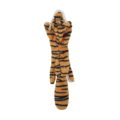 Plush Dog Chew Toy with Squeaker, Educational, Animal-Shaped with Leather Covering - 7
