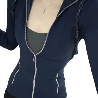 Women's Yoga Top, Stand Collar, Breathable, Waist-Fitted
