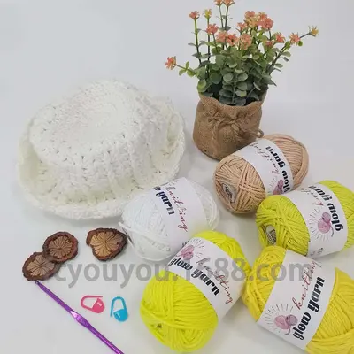 2mm Light-Up Wool Crochet Baby Yarn, Handmade Wool Art Thread - 4