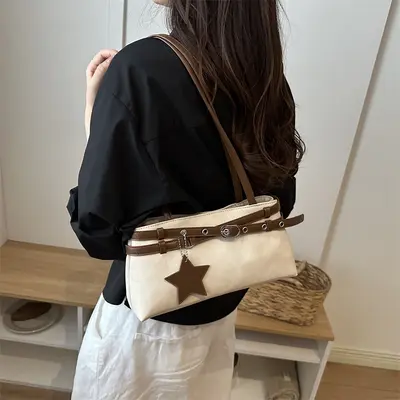 Cross-border Foreign Trade Women's Handbags 2026 Summer New Fashion Color Block Armpit Bag Niche Versatile Single Shoulder Bag Tote Bag
