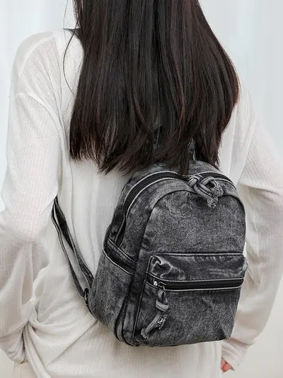 Damen-Rucksack aus Retro-Jeansstoff, Modell 2025, klein - 4