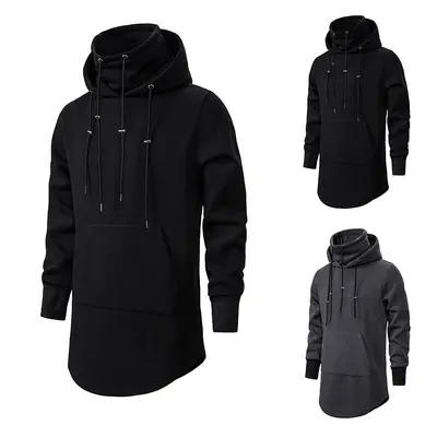 Men's Casual Hooded Fake 2-Piece Long Sweatshirt, Spring Style