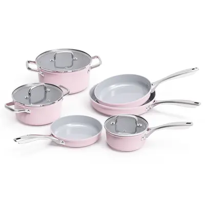 Ceramic Non-Stick Cookware Set, PFAS-Free, Die-Cast Aluminium - 10
