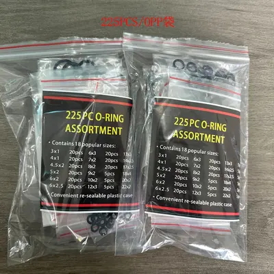 225 Nitrile O-Ring Set, 18 Sizes, High-Pressure Washer, Pneumatic and Auto Repair Water Hose Leak-Proof Sealing Rubber Rings
