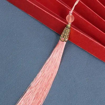 15 cm pagoda şapkası püsküllü antik stil kolye - 11