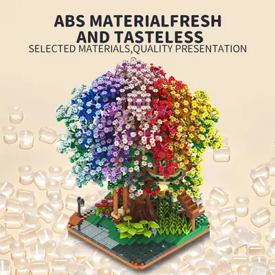 Lejimi Micro Particle Building Blocks Toy DIY Street View 619 Rainbow Tree Creative Toy Ornament Gift Wholesale Dropshipping - 2
