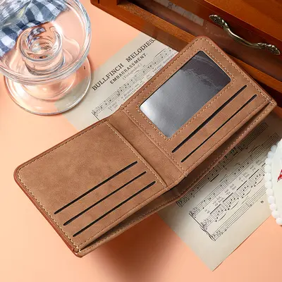 Imported Slim Men's Short Wallet, Soft Leather with Multiple Slots - 3