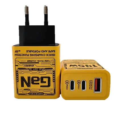 Yeni ürün PD145W akıllı şarj başlığı çift Tip-C + tek USB adaptör çok fonksiyonlu cep telefonu hızlı şarj cihazı