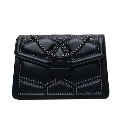 Women's Studded Chain Strap Small Square Crossbody Bag - 5