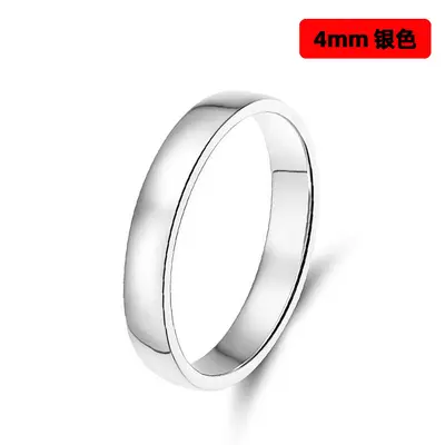 Titan-Stahlring für Damen, europäisch und amerikanisch, grenzüberschreitend, verblasst nicht, glänzend, einfacher flacher Ring, 2 4 6mm Edelstahl-Nischenring - 8