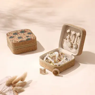 Retro elegant mushroom portable large capacity jewelry box earring ring necklace travel multi-layer storage box best seller - 12