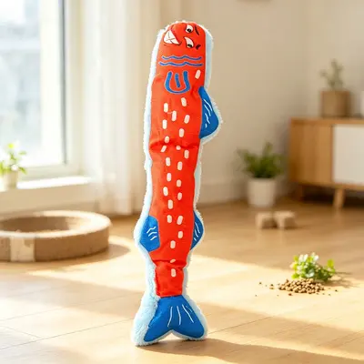 Long Crinkle Paper Fish Cat Toy, Chew-Resistant - 7