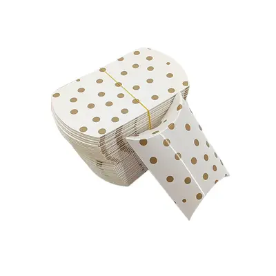 100 pieces kraft paper pillow box gift packaging box wedding candy box small size candy box folding-free - 13