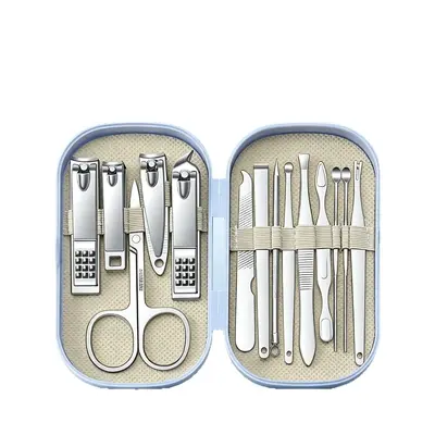 Wholesale Nail Clipper Set 14-Piece Stainless Steel Nail Art Tools Nail Clippers Cuticle Scissors Portable Nail Cutter Complete Set