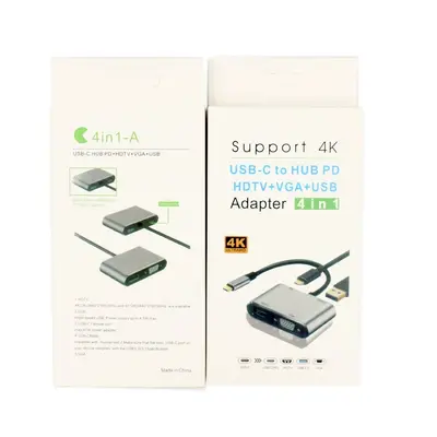 Tip-C HDMI üçü bir arada genişletici 4K adaptör kablosu cep telefonu dizüstü dönüştürücü HD kablo yerleştirme istasyonu - 12