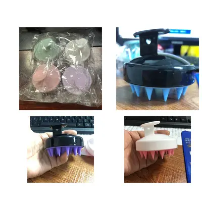 Silicone shampoo massage brush, soft rubber bristle scalp cleansing comb, dual-use dry and wet bath and shampoo brush, hair salon.