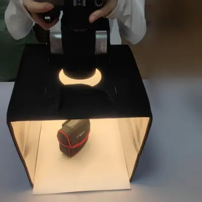 Led ışık küçük stüdyo 25CM fotoğraf aksesuarları yumuşak ışık kutusu natürmort fotoğraf masası mini katlanabilir ışık kutusu