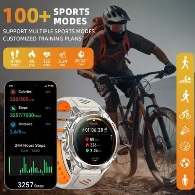 HT37 Smartwatch with Bluetooth Calling, GPS and Waterproof Design