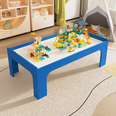 Children's Sand Play Table with Multifunctional Toy Table and Building Block Table - 7