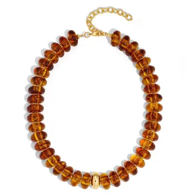 Women's Adjustable Necklace, Dopamine Colour Resin Acrylic Beads, Gold Accessories