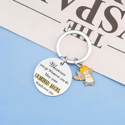 Stainless Steel Engraved Dog Tag Keychain and Text Necklace