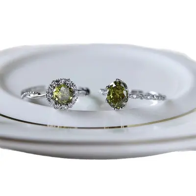 Vintage sparkle zircon open ring for women - 5