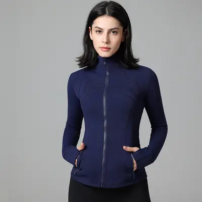 Define Long Sleeve Women's Yoga Top, Stand Collar, Thick Fabric - 9