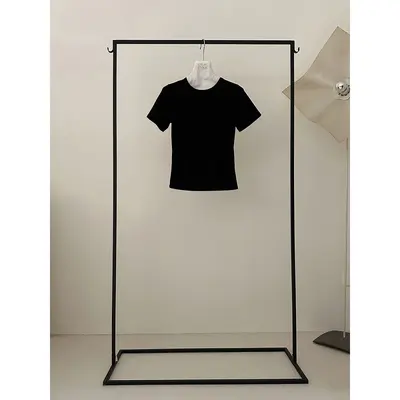 Women's Crew Neck Straight Shoulder T-Shirt, Short Sleeve, 7 Colors - 8