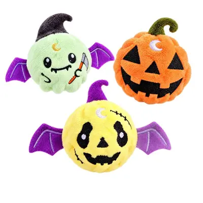 Halloween Ghost Pumpkin Decoration and Squeaky Pet Dog Toy - 6