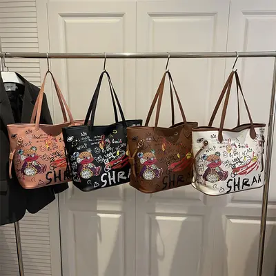 Minimal vintage kadın tote çanta - 1