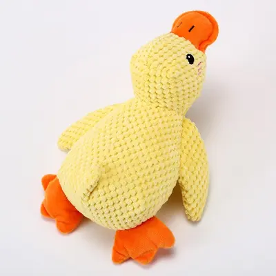 Squeaky Plush Duck Dog Toy, Durable Chew Toy - 7