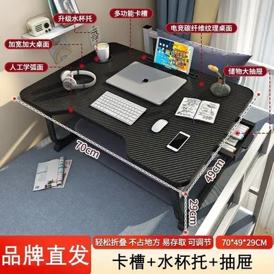 Foldable Study Desk with Large Tabletop, Bedroom - 9
