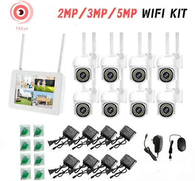 WiFi Kit Wireless NVR Recorder mit Display Außen HD Nachtsicht Wireless Überwachungssystem - 7