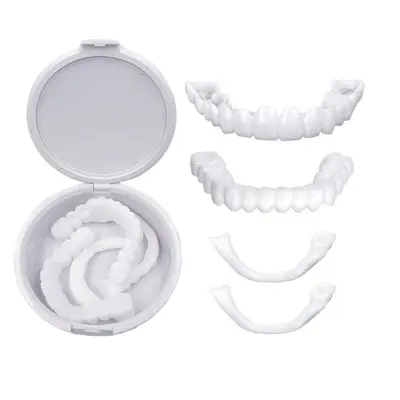 Silicone Snap On Smile Teeth Veneers, Whitening Upper and Lower Set - 6