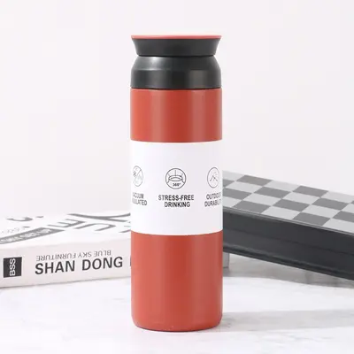 日式简约元素杯304不锈钢茶水分离保温杯原宿风真空带盖礼品水杯 - 9