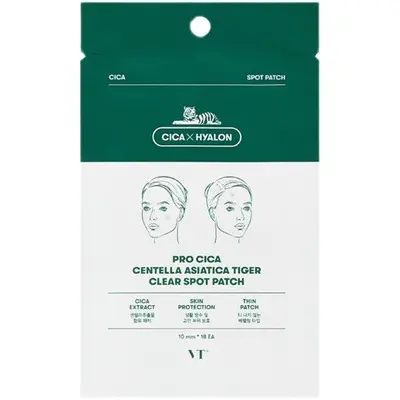 Корейские патчи от прыщей VT Acne Patch Tiger Patch невидимые прозрачные для мужчин и женщин, студентов, осветляют следы acne, закрытые комедоны, 18 штук, китайский стандарт - 7