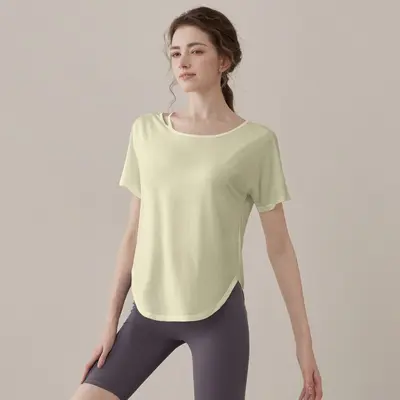 Women's yoga top, short sleeve, breathable, quick dry - 7