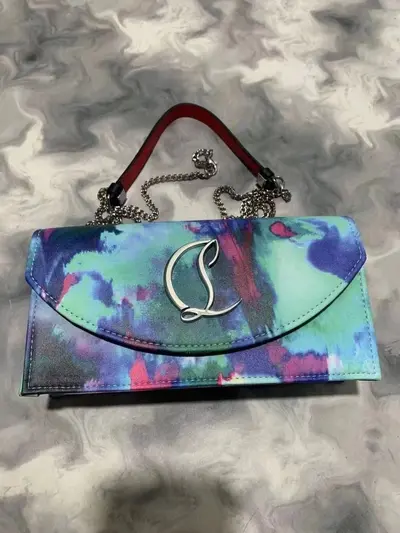 Genuine Leather Underarm Shoulder Bag with Small Square Chain - 7