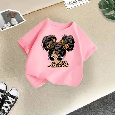 Mädchen Kurzarm-T-Shirt, lockere Passform, Cartoon-Print - 9