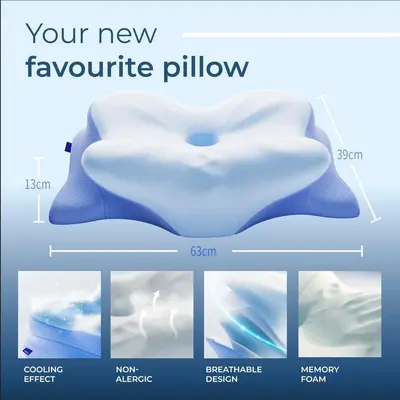 Hersteller Großhandel Schmetterlings-Nackenstützkissen mit Eisseide Kühlkissenbezug Schlafkissen Nackenschutz nicht einfallende Memory Foam Kissen