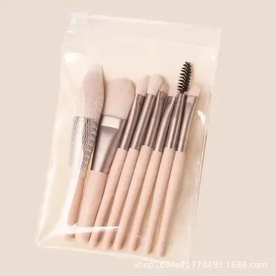 Make-up-Pinsel-Set bestehend aus 8 kleinen Beauty-Tools, tragbares Set mit Lidschatten-Pinsel, Foundation-Pinsel, Lippen-Pinsel, Puder-Pinsel für loses Puder, Rouge-Pinsel - 13