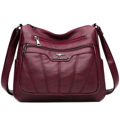Women's Embroidered Crossbody Shoulder Bag, Large Capacity, Simple Design - 7
