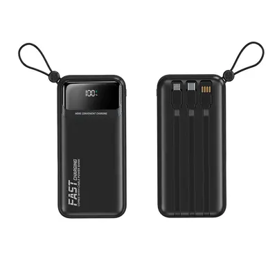 3C Sertifikalı Hızlı Şarjlı Powerbank, Dahili Kablo, Taşınabilir - 8