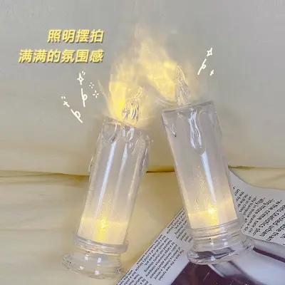 LED yapay mum lamba yaratıcı gece lambası yatak odası başucu lambası atmosfer lambası yaratıcı hediye masaüstü dekorasyon süsleri